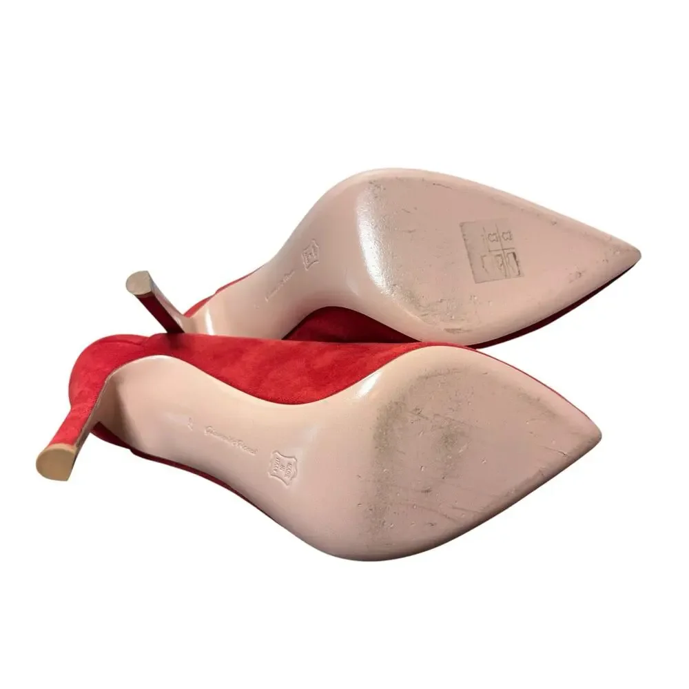 Gianvito Rossi Red Suede Mules Stiletto Pumps Size 37 6.5 - Picture 7 of 7